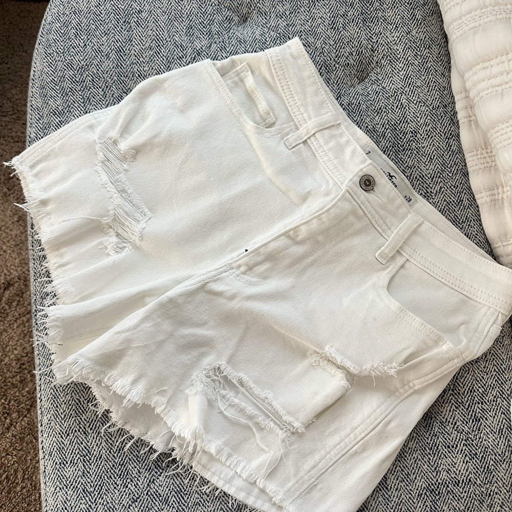 HOLLISTER white jean shorts